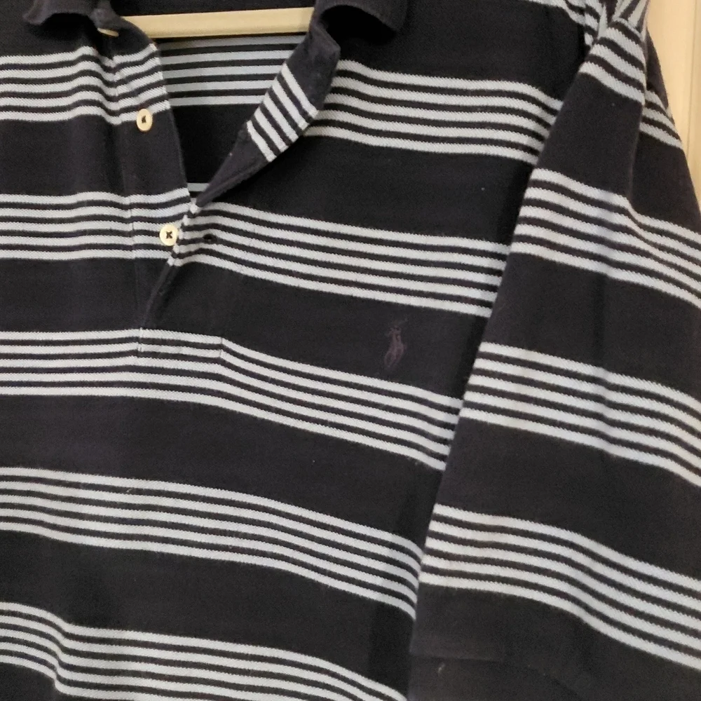 Polo Ralph Lauren Navy Striped Polo Shirt